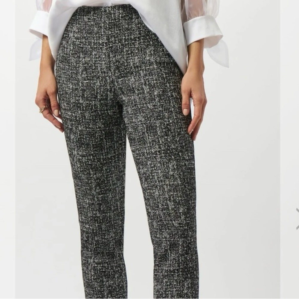 Theory Frayne Black and White Tweed Straight Leg Pants Size 2